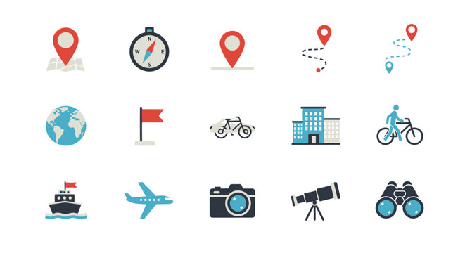 Travel and Navigation Icons Set