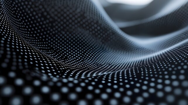 Dark wavy surface with graduated halftone dots abstract