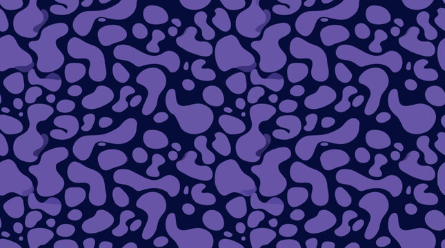 Abstract seamless purple-blue blob pattern texture for backgrounds, wallpapers, and graphic design projects.
