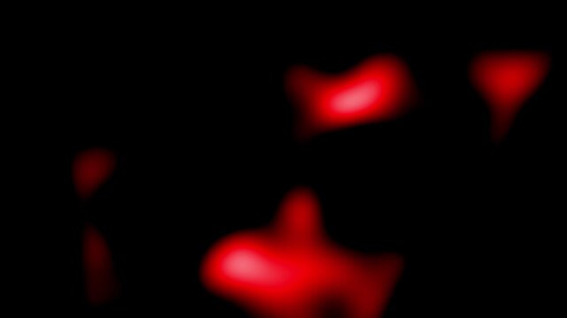 Abstract Red Glow Particles light lakes on Dark Background Cinematic Motion Loop in 4K, Soft Red Light Blobs Floating in Black Space Seamless Ambient Motion Graphics Background, light lakes animation