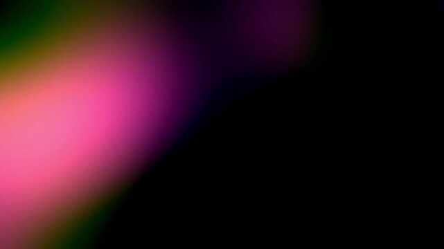 Abstract multi color Glow Particles light lakes on Dark Background Cinematic Motion Loop in 4K, Soft multi color Light Blobs Floating in Black Space Seamless Ambient Motion Graphics Background