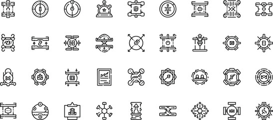 Abstract Geometric Ornament And Lucky Charm Line Icon Set Vector Illustration With Decorative Symbol Designs Collection © Md