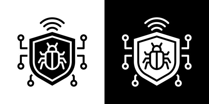 Cyber Threat Icon Set Vector Collection Isolated In Black And White