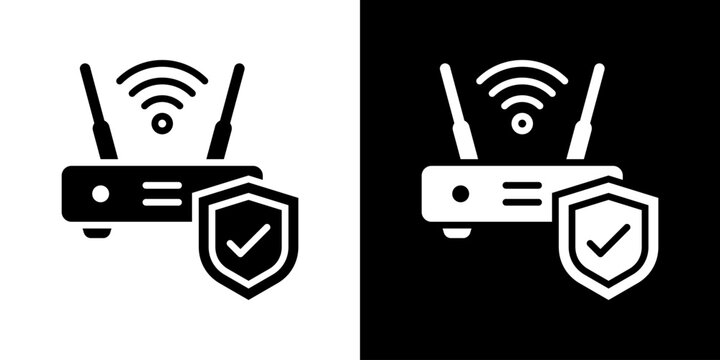 Access Point Icon Set Vector Collection Isolated In Black And White