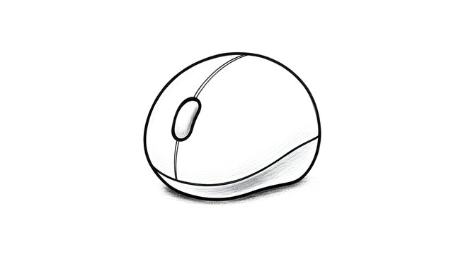 Modern wireless computer mouse isolated on white background.