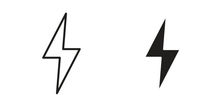 Thunder bolt icon collection on white background. Vector icon art.