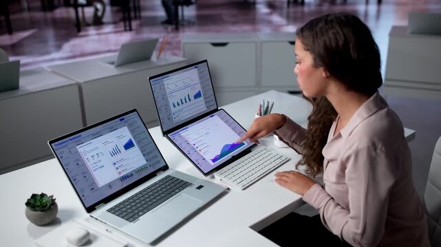 Compliance Officer Reviews Risk Dashboard On Laptop