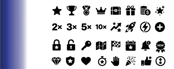 Black icons for business and finance on white background © farhanaakther