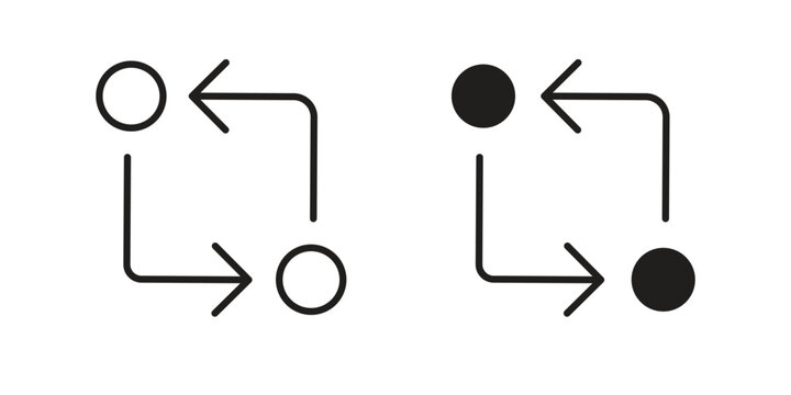 Transform icon collection on white background. Vector icon art.