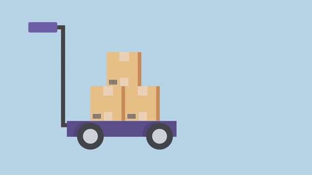 Logistics icon set, Shipping, Transportation, Supply chain, export and import icons 2d animation with alpha matte