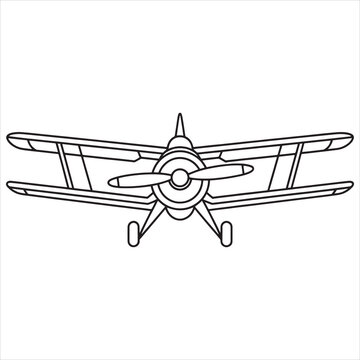 Vintage biplane with radial engine and dual wings