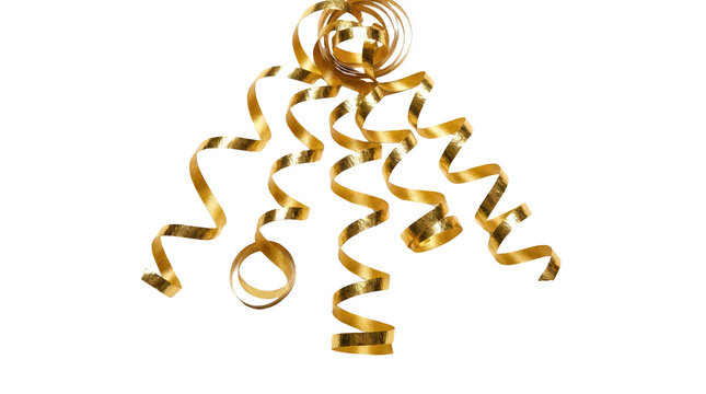 Celebratory gold streamers event venue decorative elements festive atmosphere close-up party concept for seo impact