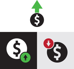 Dollar up and down icon. Price decrease and increase symbol. © Ahmed