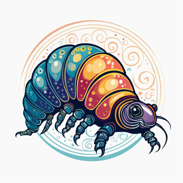 Colorful Cartoon Isopod Illustration