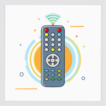 Remote Control with Wireless Signal Icon