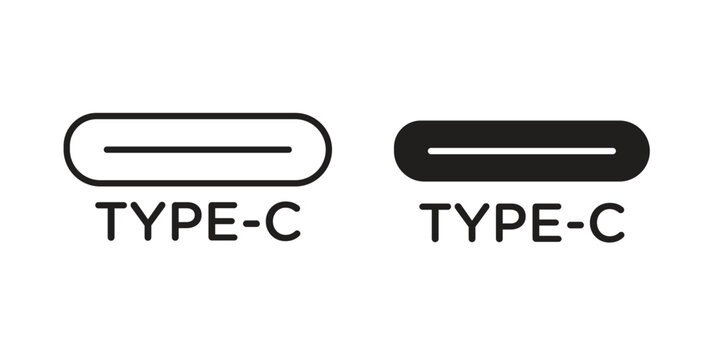 USB type c icon concept design set. Icon Element For Design