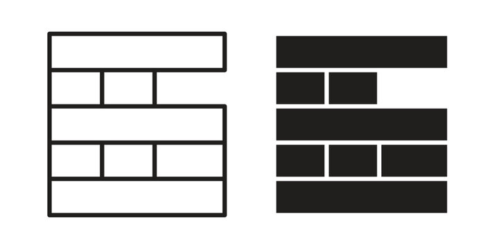 Wooden block icon concept design set. Icon Element For Design