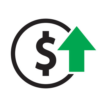 Dollar up and down icon. Price decrease and increase symbol.