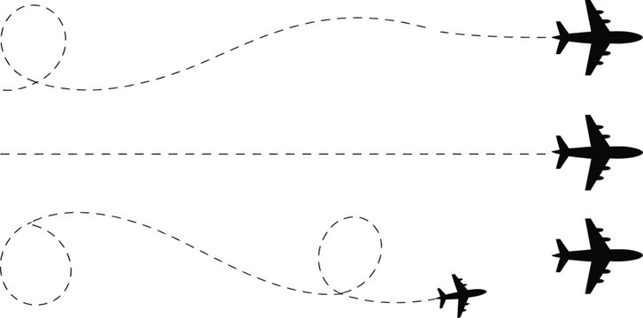 vector set of airplane silhouettes
