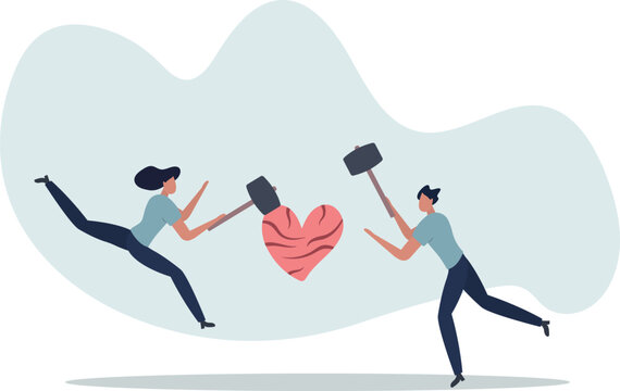 Marriage difficulties problem, divorce or violence or painful in broken relationship couple concept.life situation and activities.
