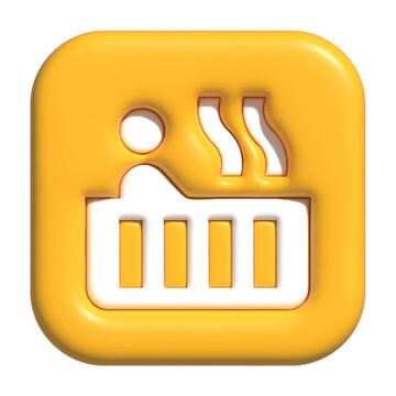 Hot tub 3D Icon indicating spa or wellness activities.