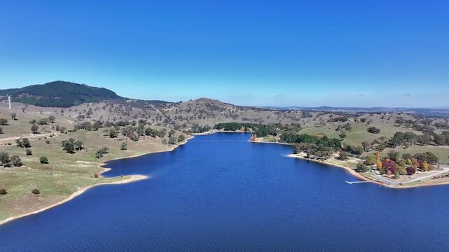 Spectacular aerial footage of Carcoar Dam NSW Australia