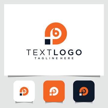 PB logo template with different color variations design