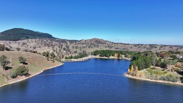 Spectacular aerial footage of Carcoar Dam NSW Australia