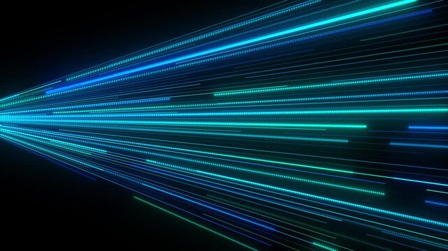 Digital Traffic Light Technology Internet Stream Super Fast Speed on Black Background
