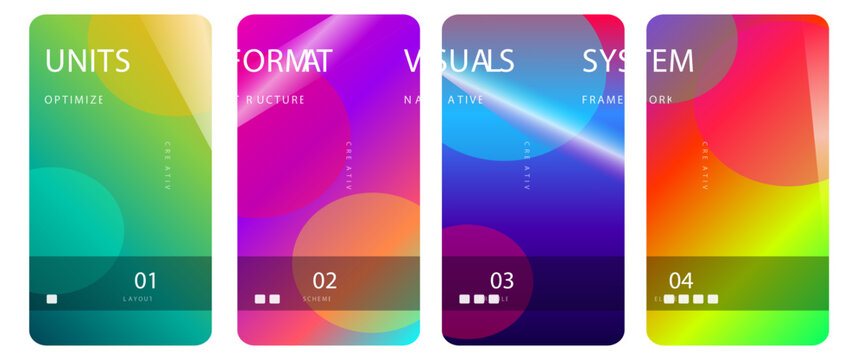 Colorful gradient UI elements, abstract background, nobody, modern design