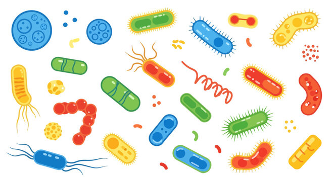 Colorful Bacteria and Microbes Collection