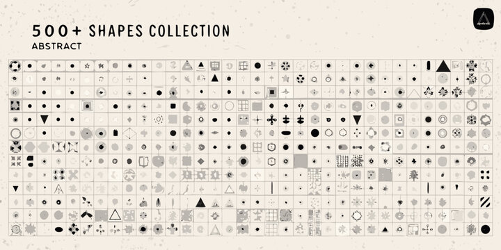 abstract shapes collection flat icon set on white background