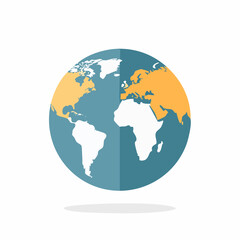 Obraz premium Flat Design Earth Globe Icon