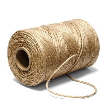 Large spool of natural fiber twine.