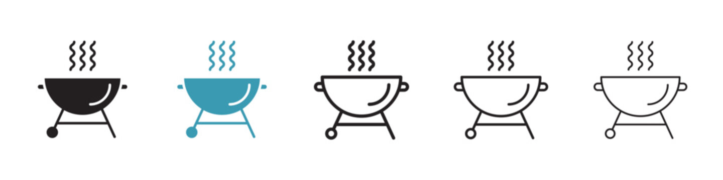 Grill icon in flat style. Basic vector symbol illustration