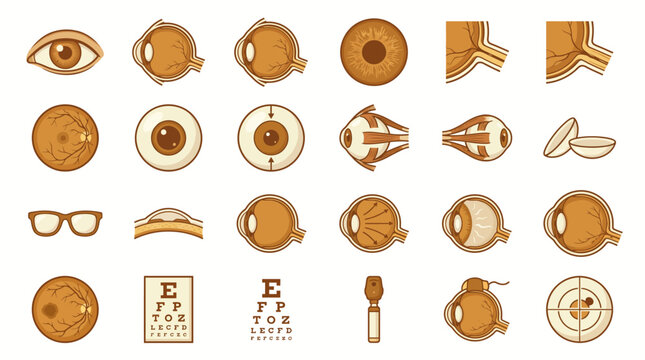 Colorful modern abstract vector illustration of the human eye and vision elements on a digital art background