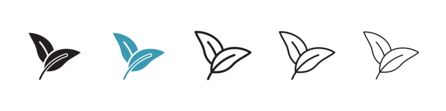 Leaf icon in flat style. Basic vector symbol illustration