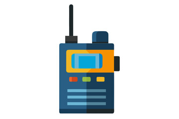 Fototapeta premium Flat design illustration of a walkie talkie with antenna and buttons