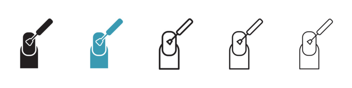 Manicure icon in flat style. Basic vector symbol illustration