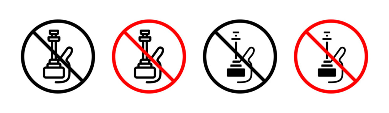 No hookah sign in flat style. Basic vector symbol illustration
