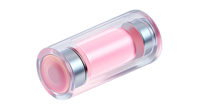 3d glassmorphism toggle slider ui with frosted translucent pink and silver elements on white background for digital interface design
