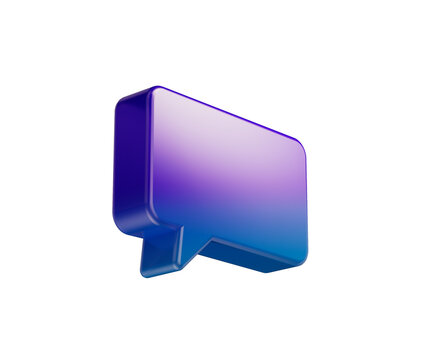 Vibrant 3D chat bubble icon for digital communication and online messaging. 3d illustration