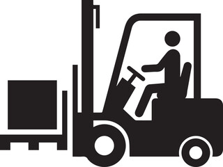 Forklift operator driving industrial lift truck © alif74