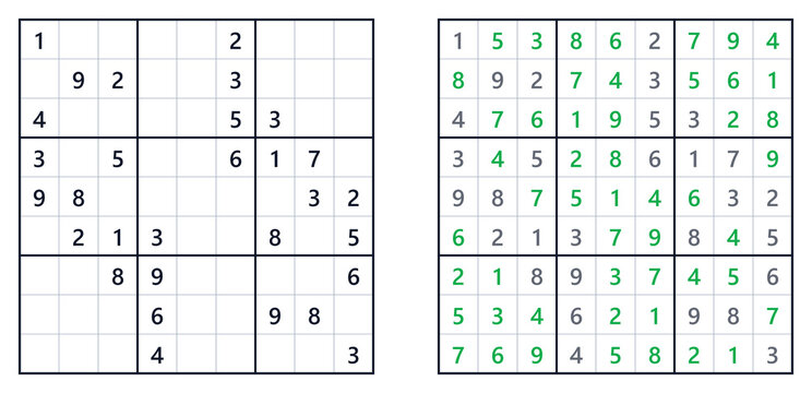 Sudoku solution page for mathematical logic puzzle hard level . Sudoku classics 