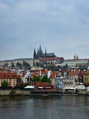 Obraz premium View of St. Vitus Cathedral from Charles Bridge. Prague, Czech Republic.