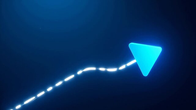 Animated Guide Line Draws from A to B with Springy Arrow