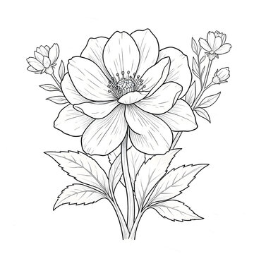 beautiful flower deawing