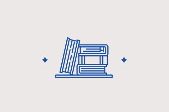Stack of three vintage encyclopedias line icon for classic bookstore antique section maps. Vector illustration for humanitarian high school literature history test headers.