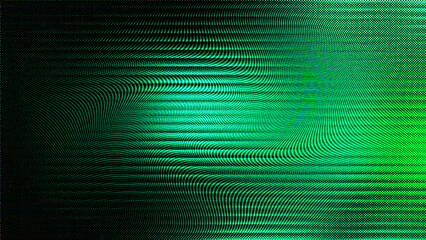Fototapeta premium Abstract digital background with a green and black gradient, featuring a dynamic wave pattern of fine dots and lines creating a modern, hightech visual effect