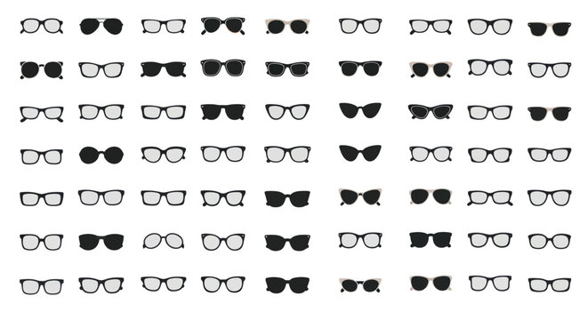 Collection of Eyeglasses Frames, Optical Accessories, Eye Care Equipment